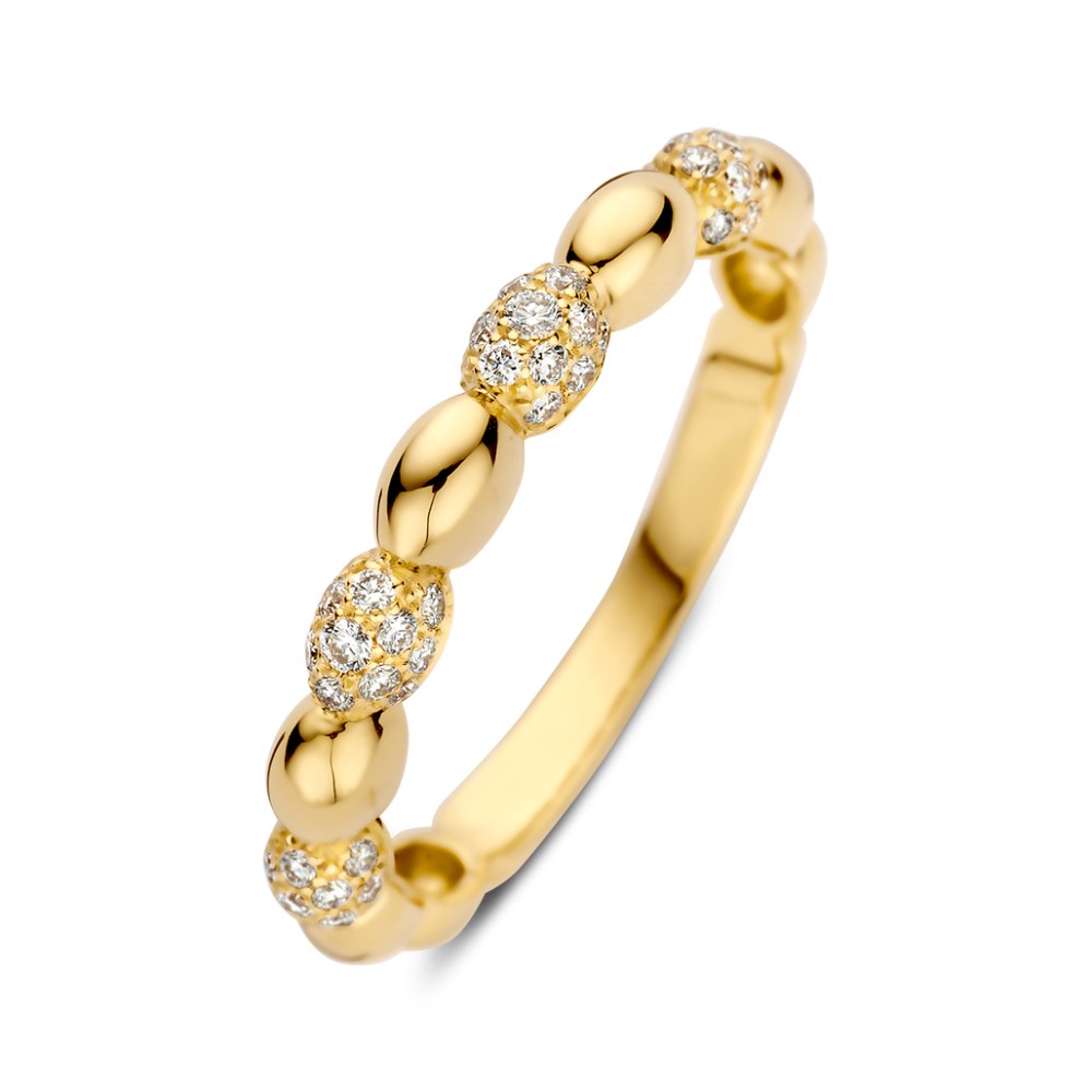 Excellent Geelgouden ring diamant 0.27 H-SI maat 56