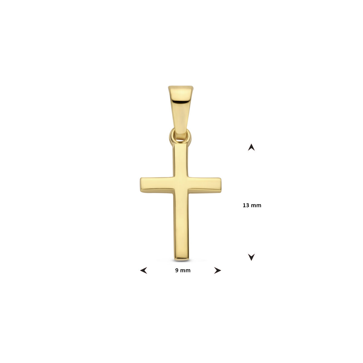 gouden hanger kruis 13mm - Afbeelding 4