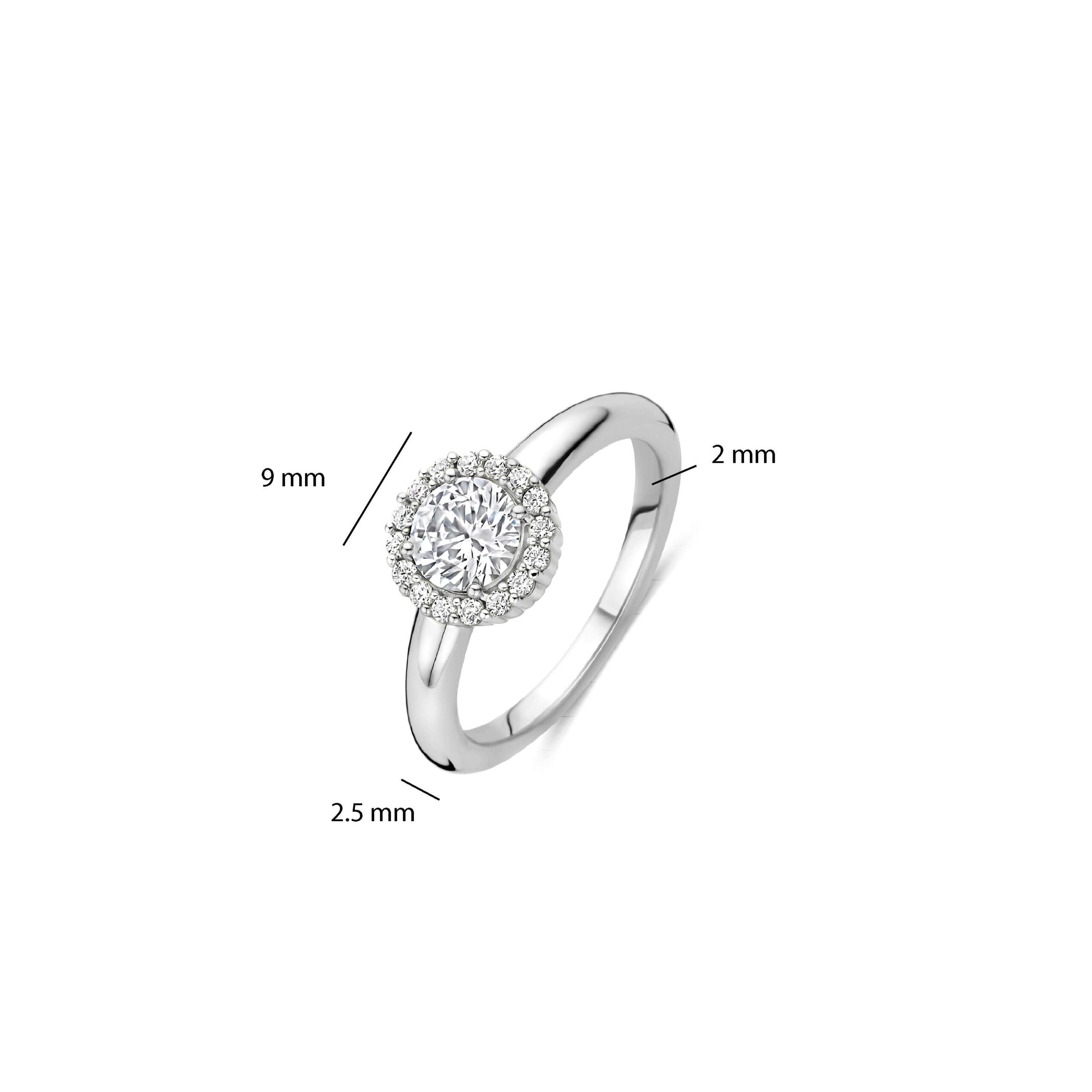 Tisento zilver ring zirkonia maat 56 - Afbeelding 4