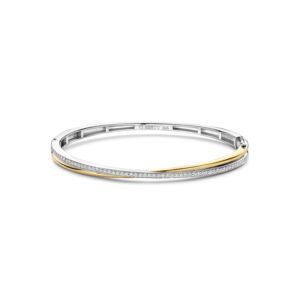 Tisento goud op zilveren bangle zirkonia