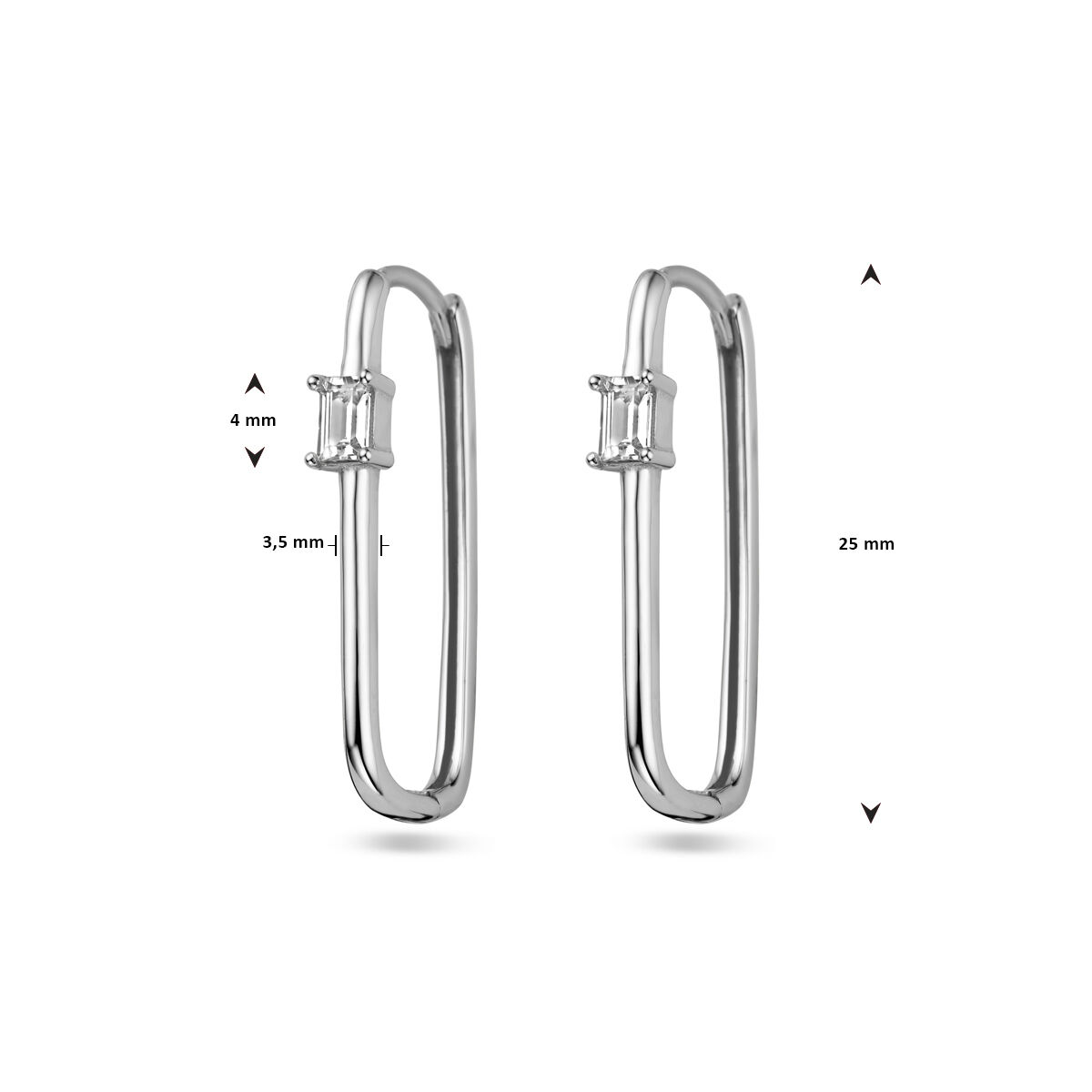 Zilveren oorringen paperclip 28mm - Afbeelding 2
