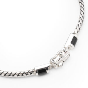 Buddha To Buddha Ben Mini Gemstone Bracelet Silver Onyx maat E