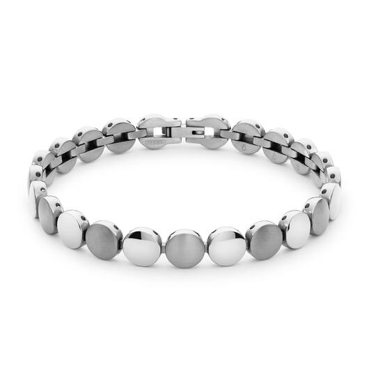 Boccia schakelarmband titanium mat/glanzend 21cm