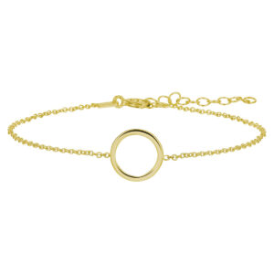 Armband goud op zilver rondje 16+3cm
