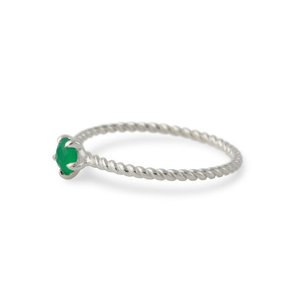 Campur zilveren ring groene onyx maat 54 - Afbeelding 2