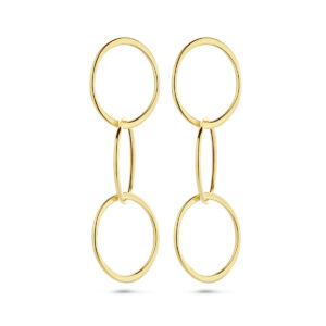 Geelgouden oorhangers ovaal