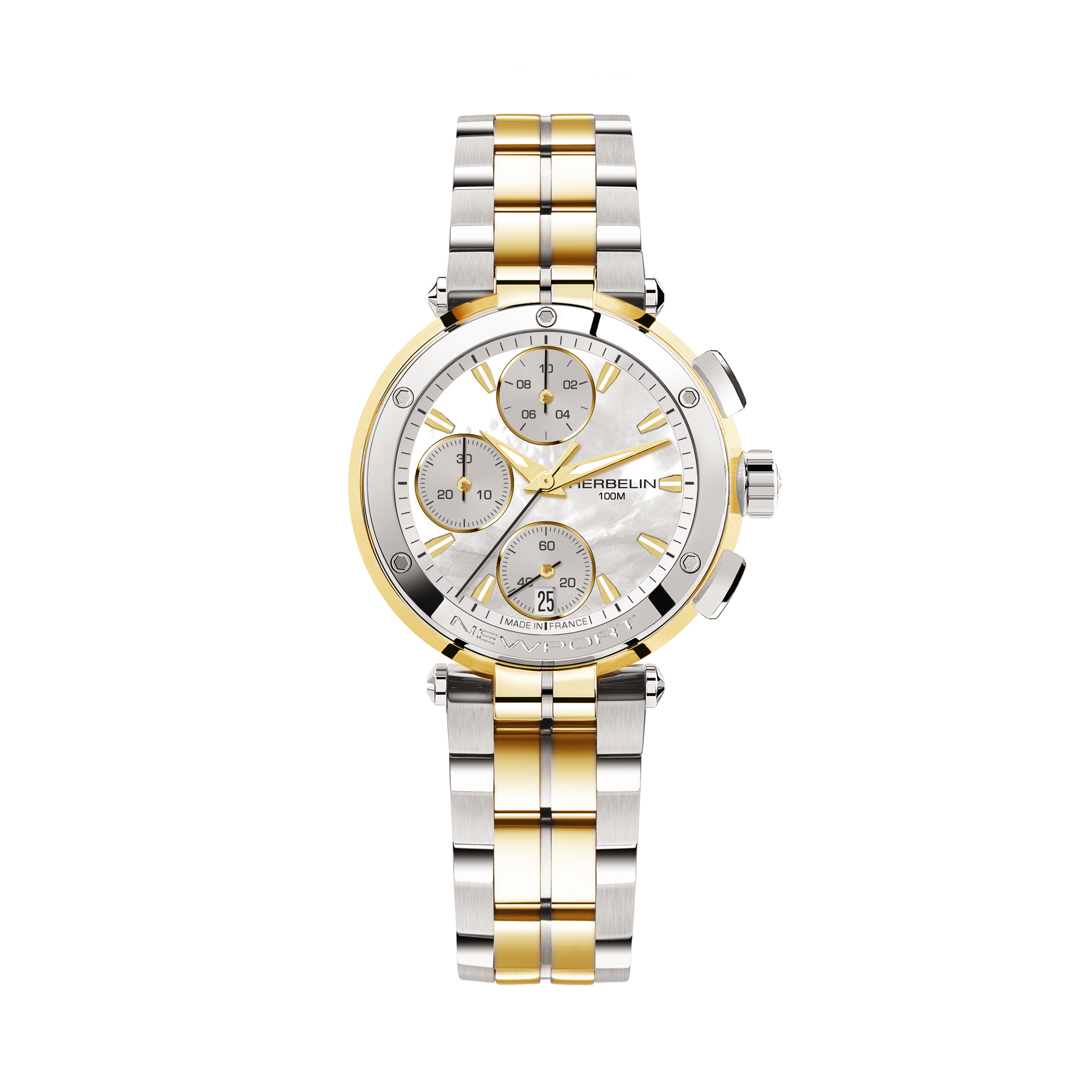 Herbelin bicolor dameshorloge Newport chrono