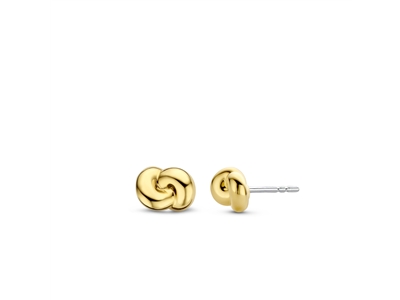 7898SY Tisento zilver-vergulde oorknoppen knoop