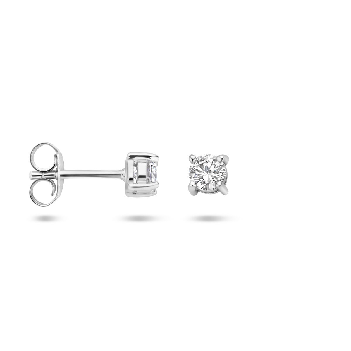 Zilveren oorknoppen solitair zirkonia 4mm - Afbeelding 3
