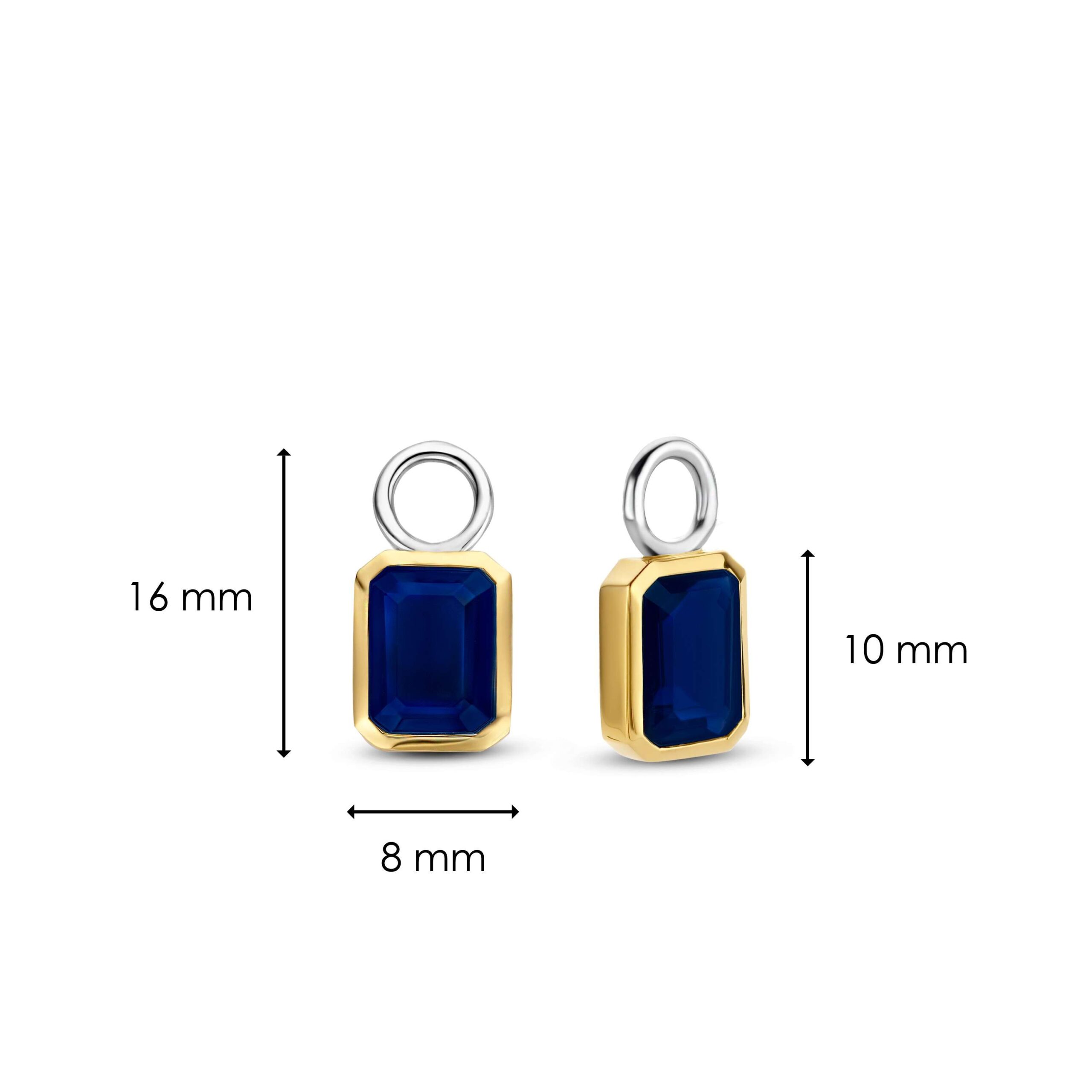 Tisento zilver verguld oorbedels blauw - Afbeelding 4
