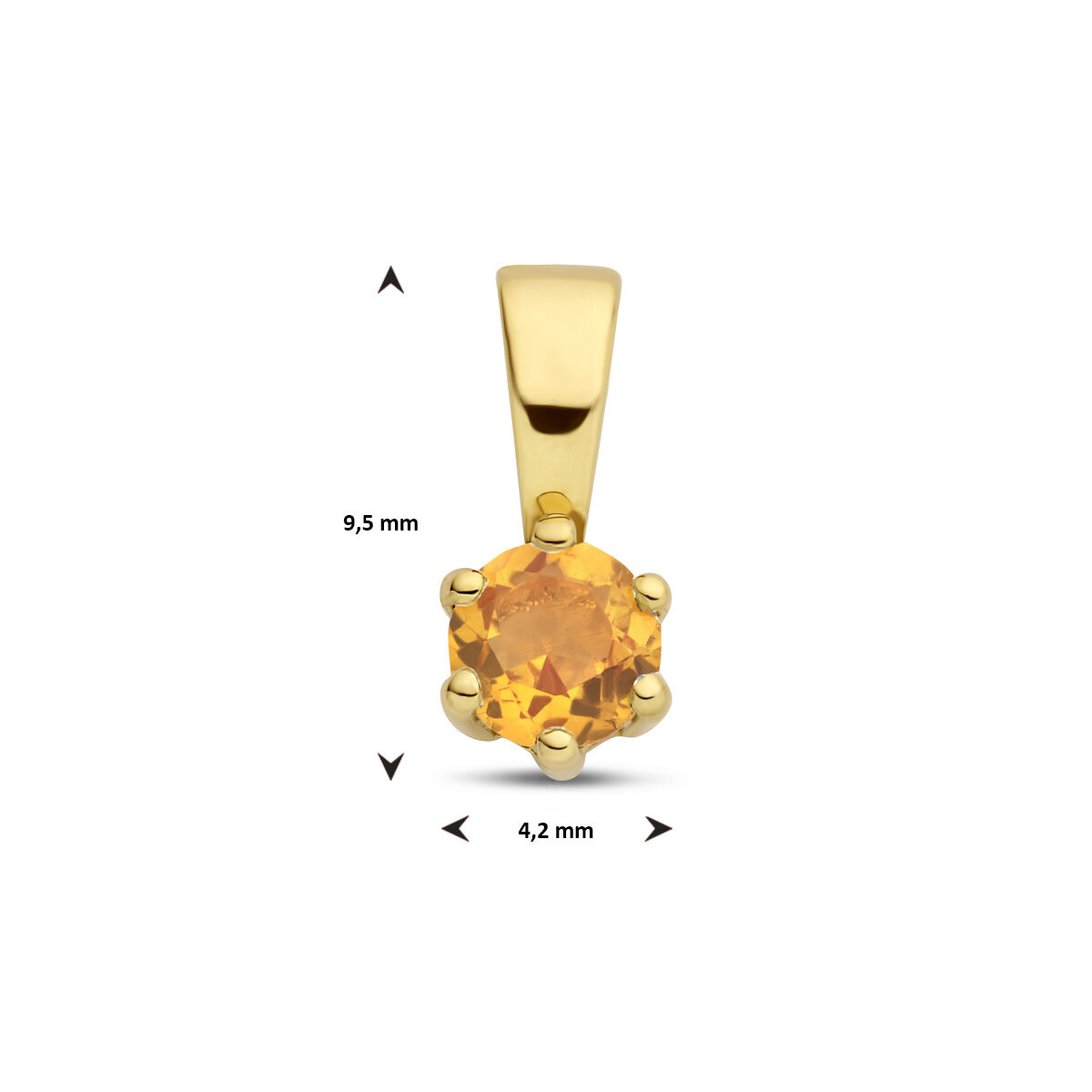 Geelgouden hanger november citrien - Afbeelding 4