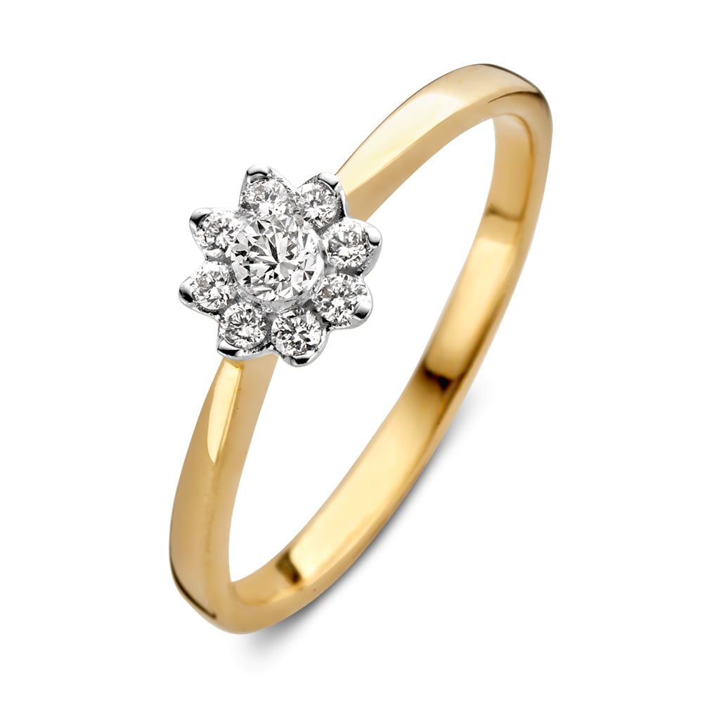 Excellent bi-color gouden ring diamant 0.21 H-SI maat 56