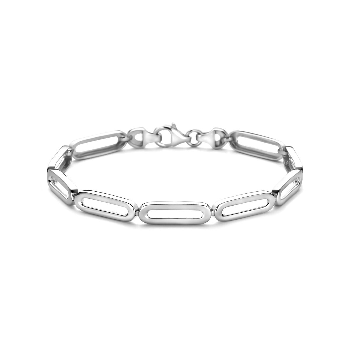 Ziveren armband fantasie deels gematteerd 19cm 5.7mm