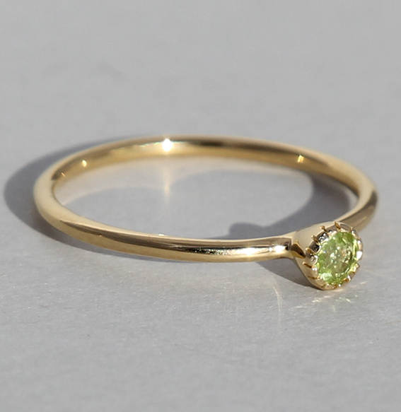 Campur goud op zilver ring peridot maat 54 - Afbeelding 2