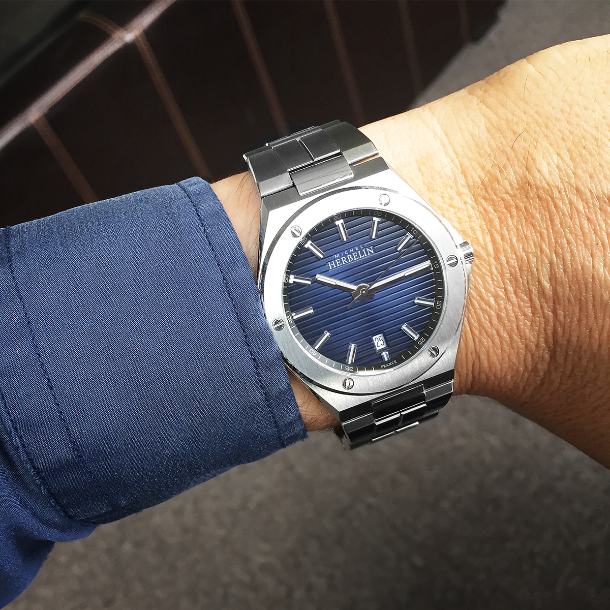 Herbelin Herenhorloge staal donkerblauw - Afbeelding 3