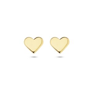Geelgouden oorstekers hart 14 kt