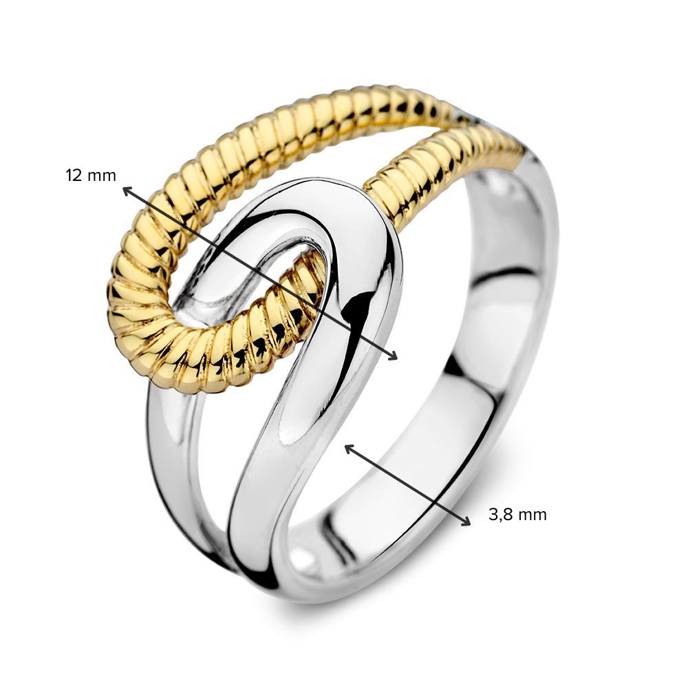 Excellent zilver met goud ring maat 56 - Afbeelding 3