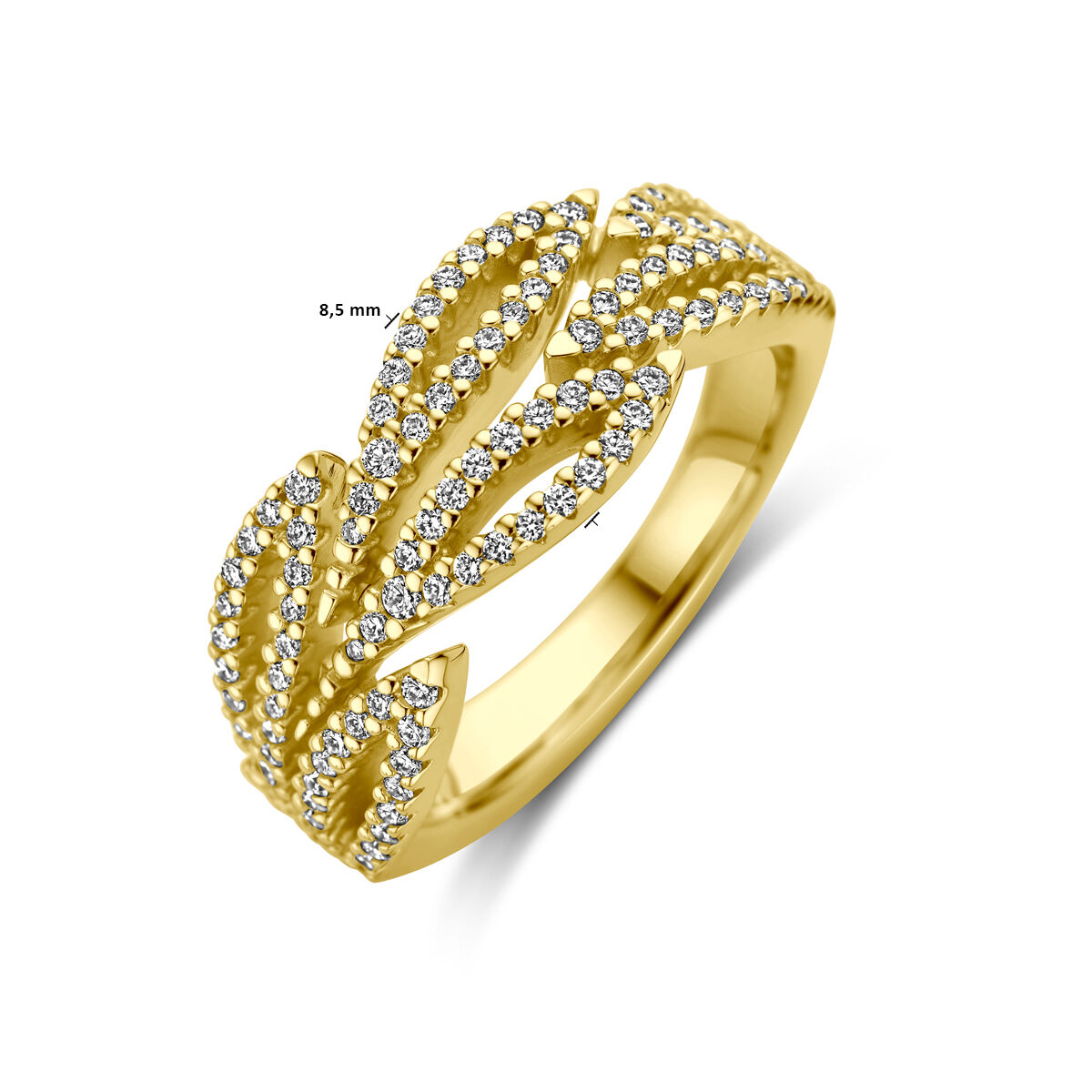 Geelgouden ring 0.55 H-SI diamant - Afbeelding 5
