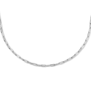 Zilveren Collier paperclip platte buis 2,2 mm