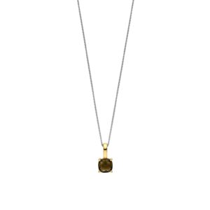 Tisento zilveren collier met bi-color hanger groen
