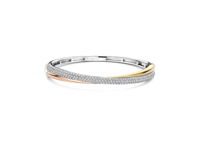 Tisento goud op zilver bangle zirkonia