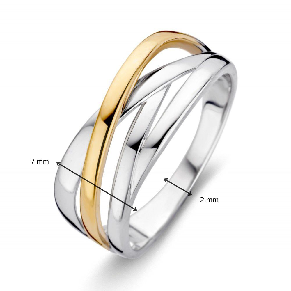 Excellent zilver met goud ring maat 56 - Afbeelding 2