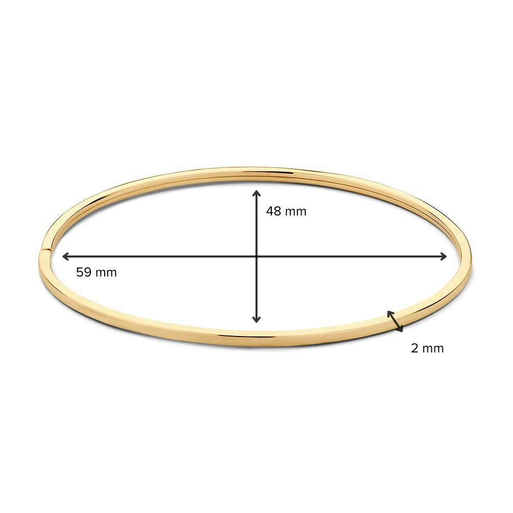 Excellent Geelgouden Bangle platte buis 59mm - Afbeelding 3