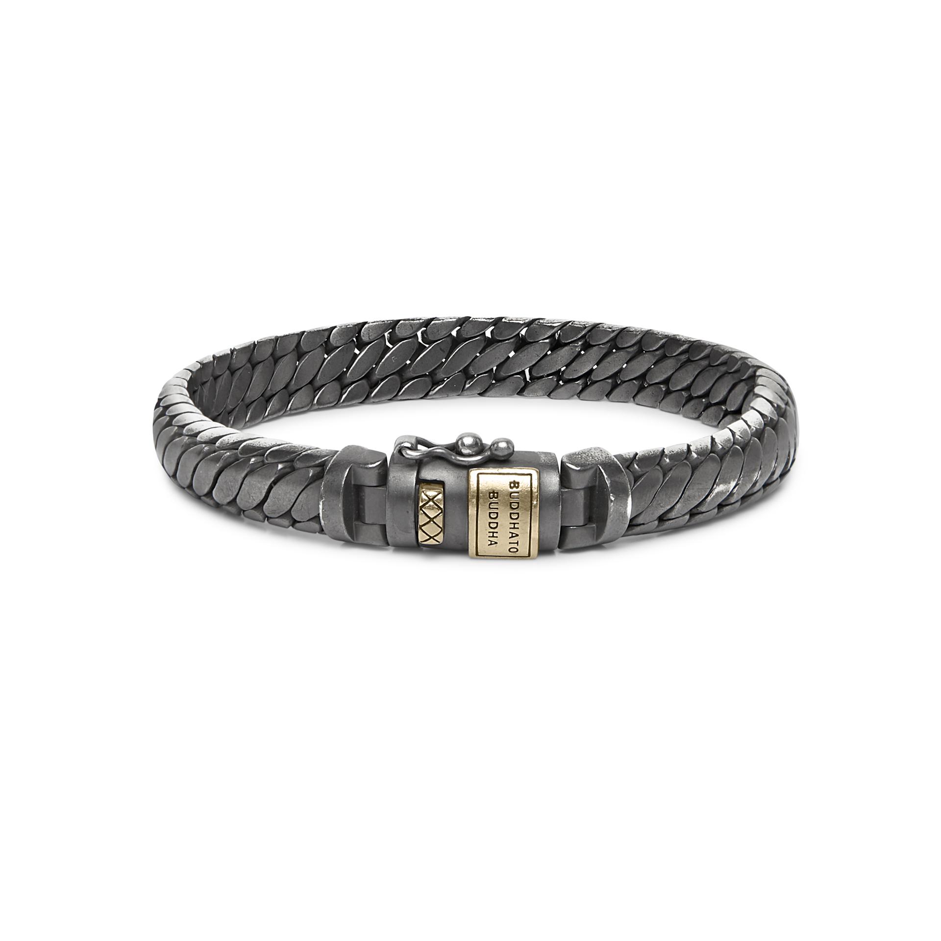 J070 BR SG E Buddha Ben XS black rhodium armband zilver/ goud - Afbeelding 2