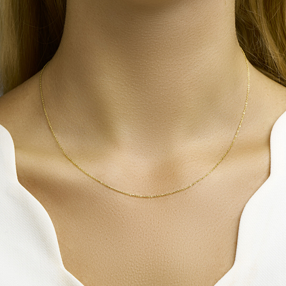 Collier anker geelgoud 45cm 1,0mm 14krt - Afbeelding 2
