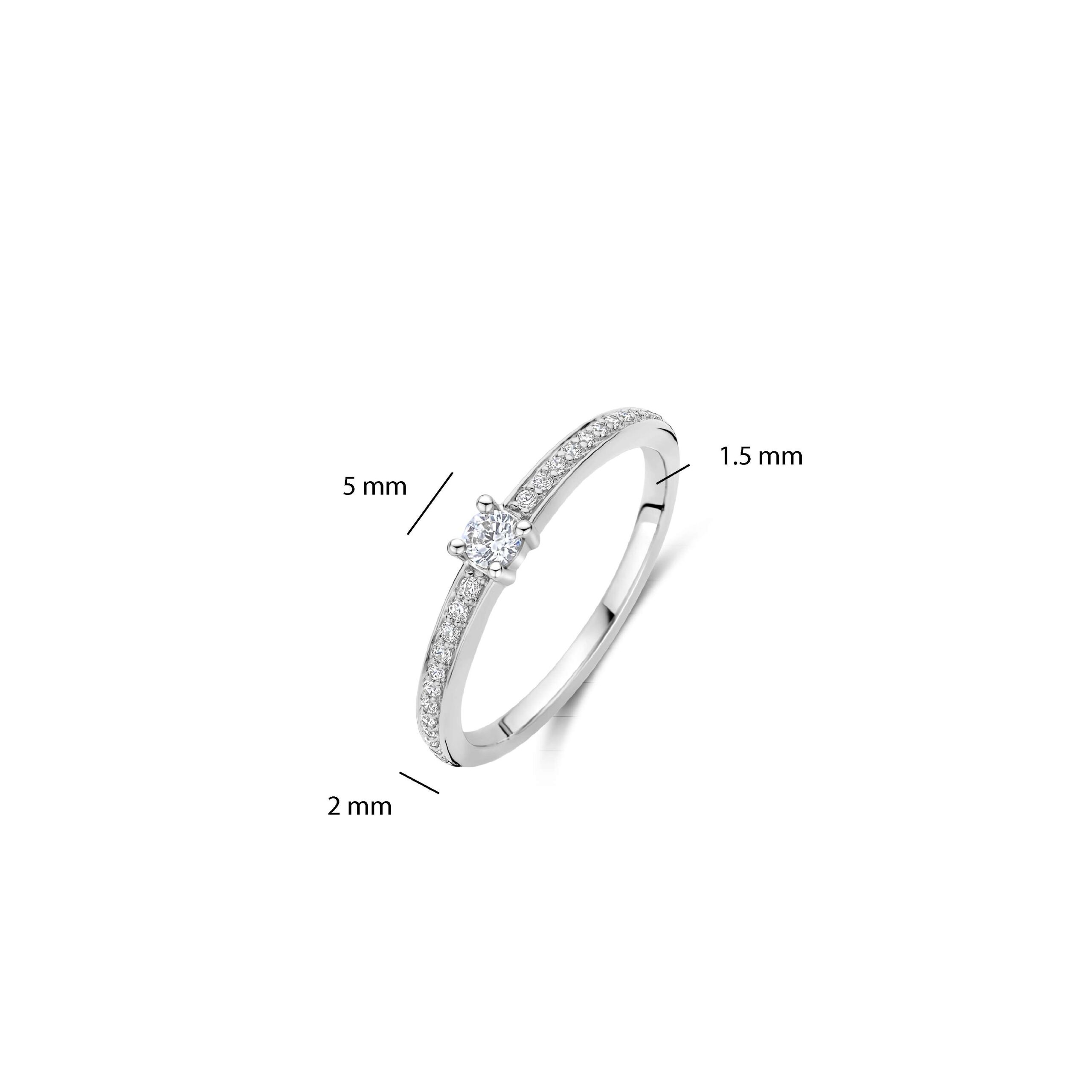Tisento zilveren ring zirkonia maat 52 - Afbeelding 3