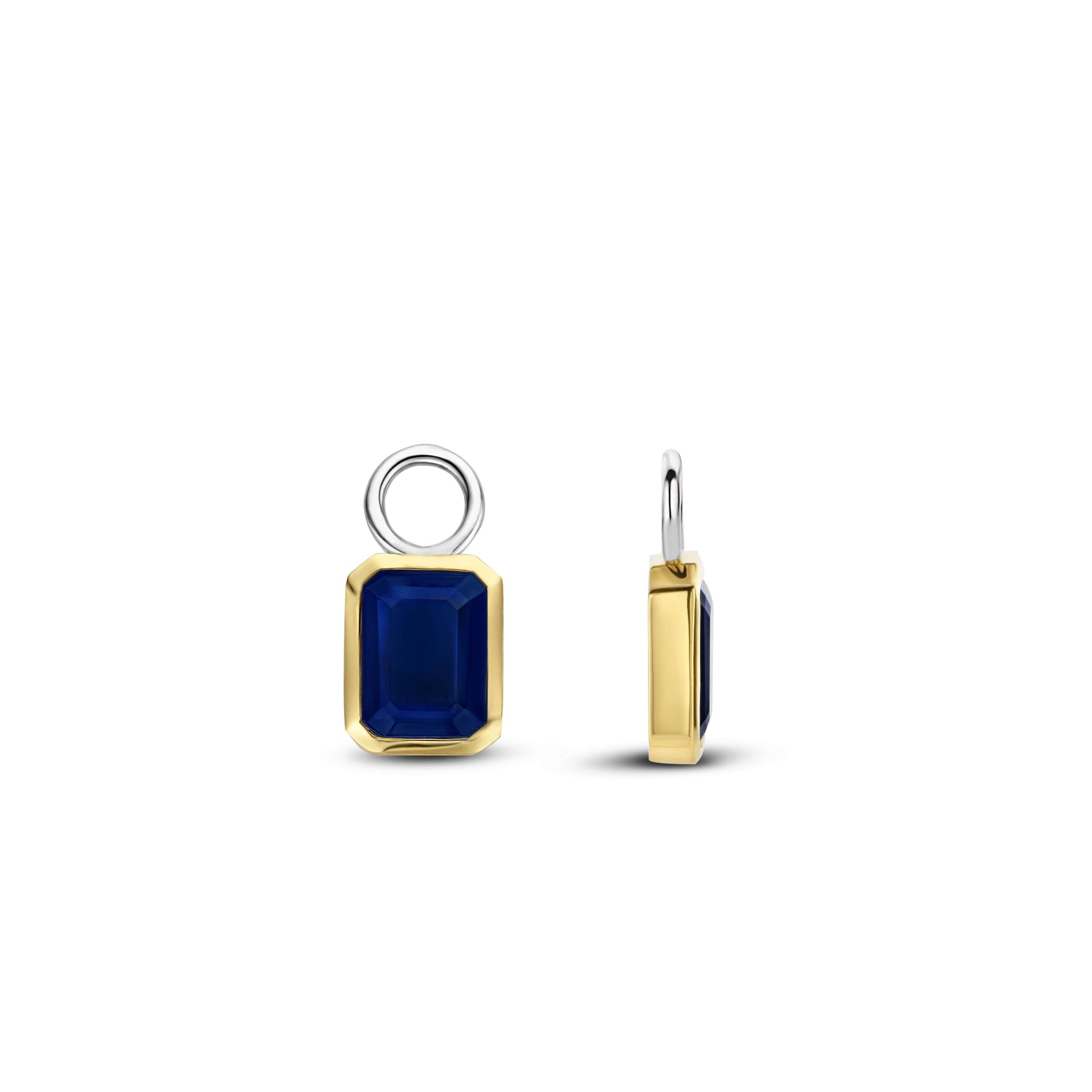 Tisento zilver verguld oorbedels blauw - Afbeelding 3
