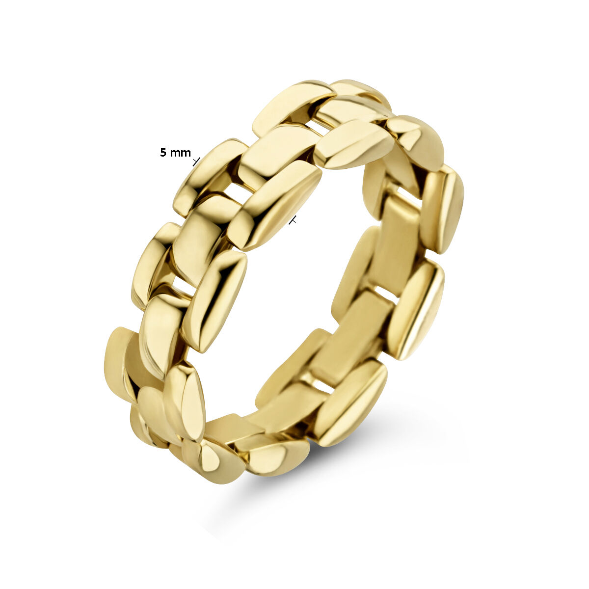 Geelgouden pantera ring flexibel maat 17,75 - Afbeelding 5