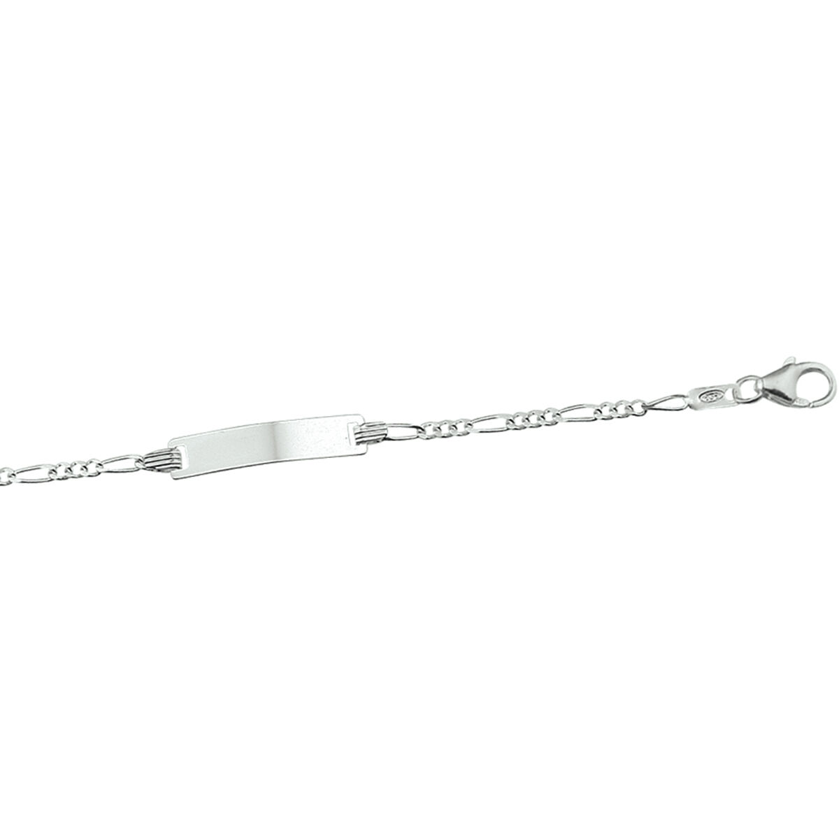 Zilveren plaatarmband figaro kind 9-11 cm - Afbeelding 2
