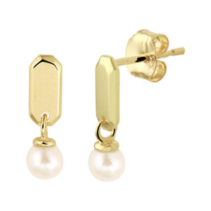 Geelgouden oorhangers parel 14kt