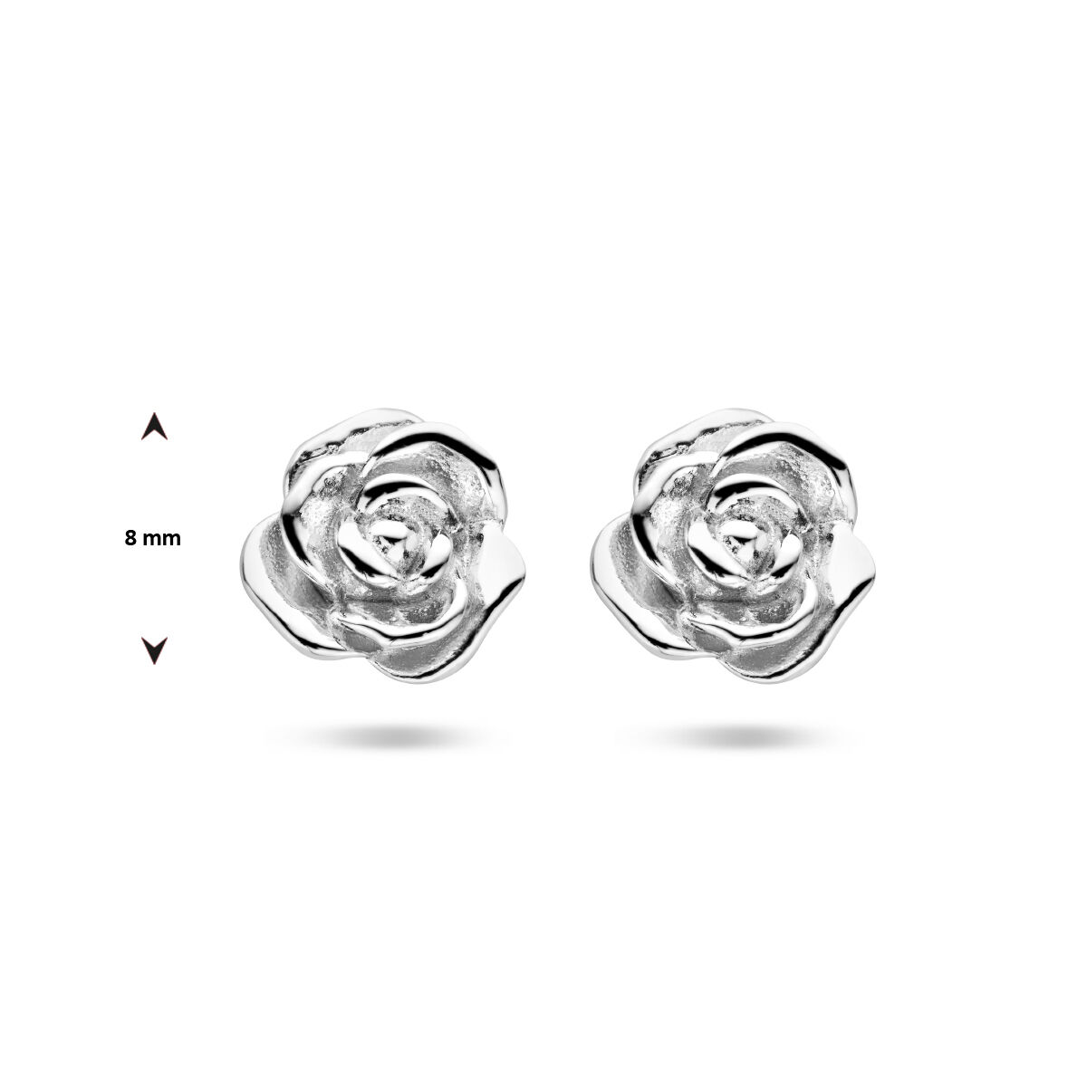 zilver oorknoppen roos - Afbeelding 4