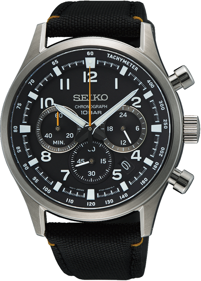 Seiko Herenhorloge chronograaf zwarte band
