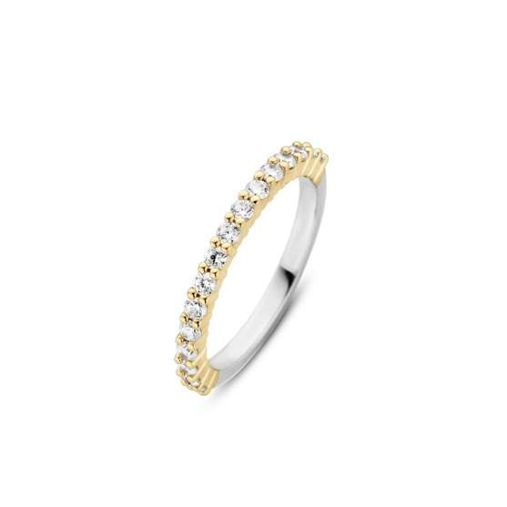 Tisento goud op zilveren ring zirkonia maat 54