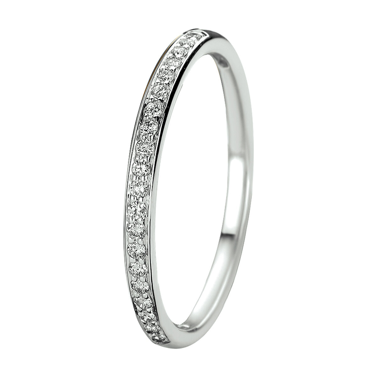 witgouden alliance ring diamant 0.13 H SI 17,25