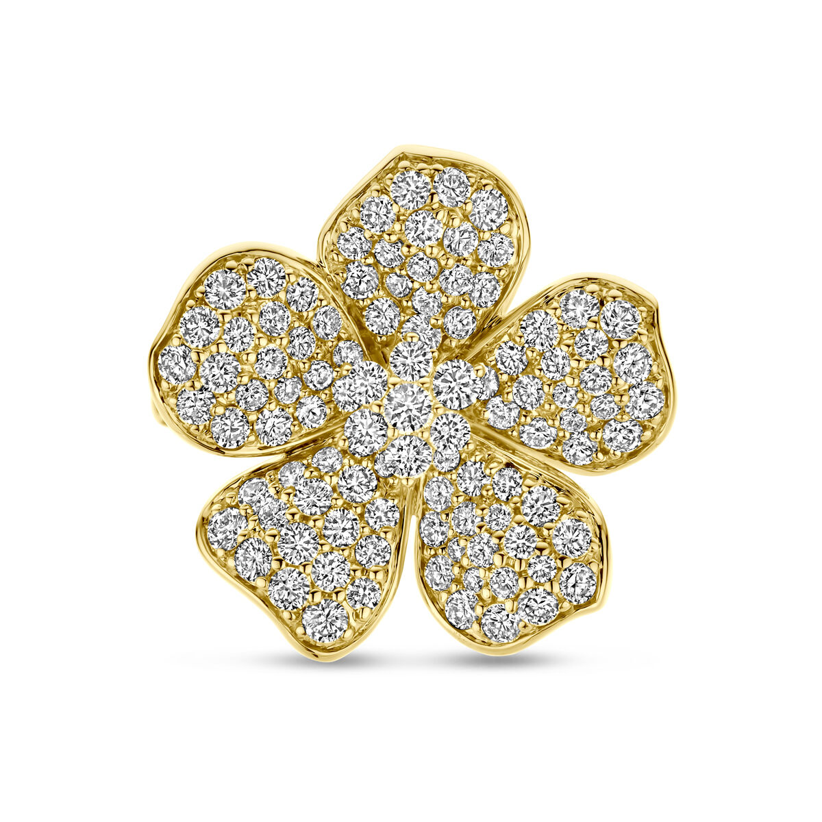 gouden ring bloem 1.50 GH-SI diamant maat 17,75 - Afbeelding 4