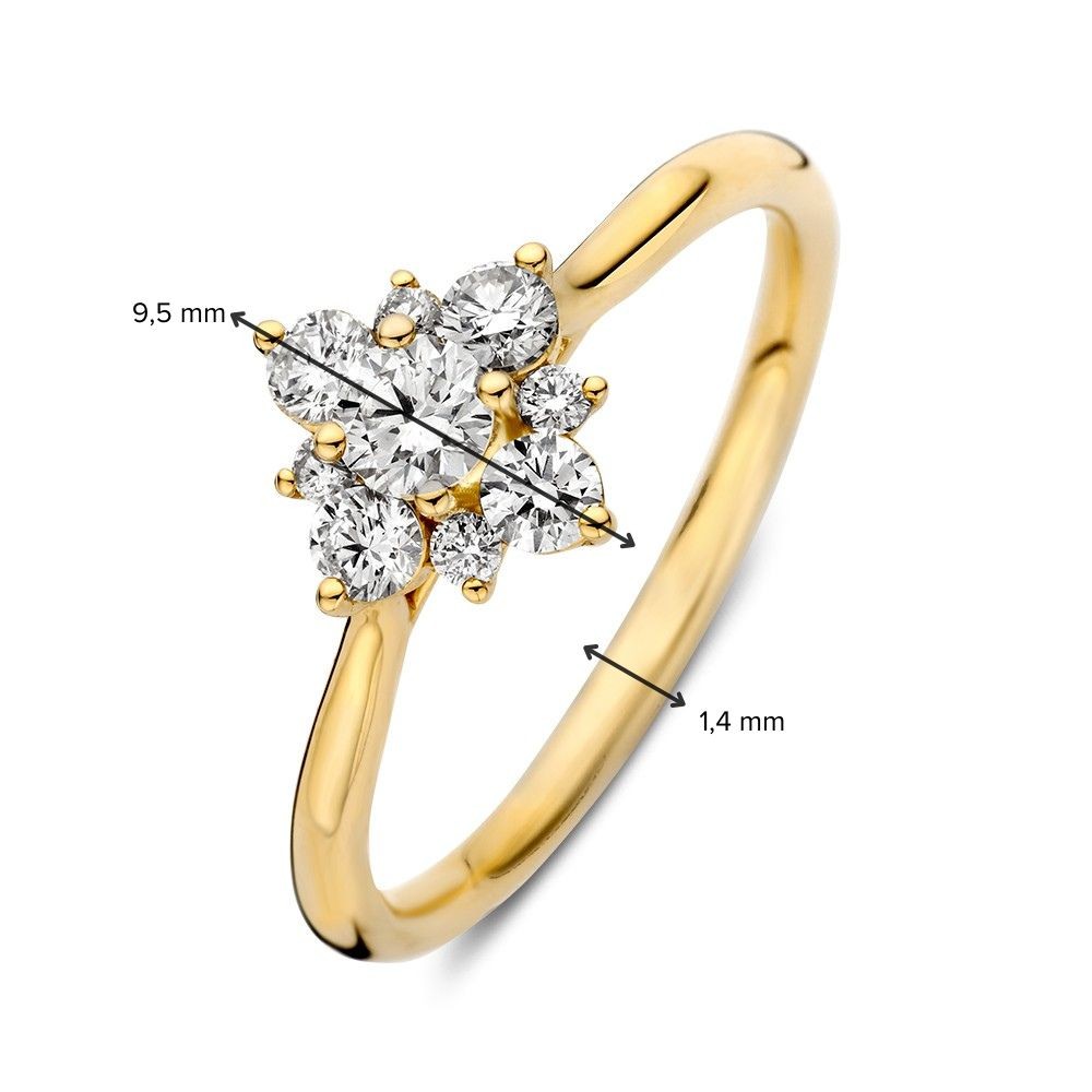 RG118211 Excellent Geelgouden ring diamant 0.52 H/SI Maat 56 - Afbeelding 3