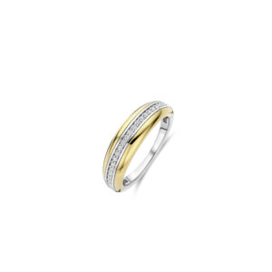 Tisento ring goud op zilver zirkonia maat 54