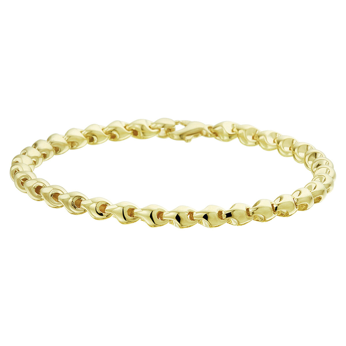 Geelgouden armband fantasie 19cm