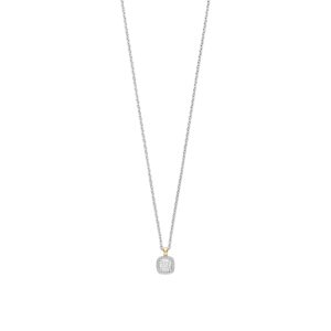 Tisento zilveren collier met bi-color hanger zirkonia