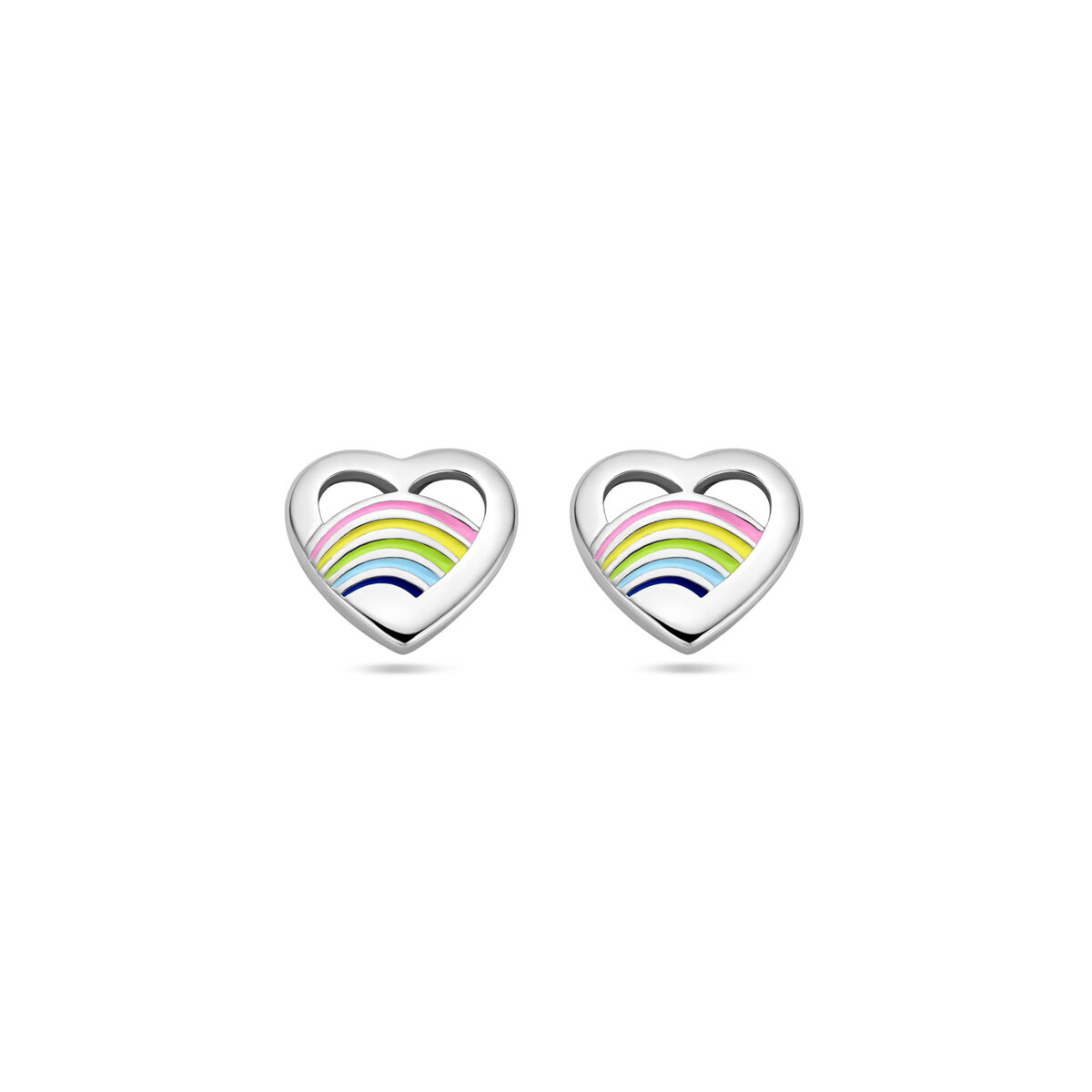 13.39087 KA zilver hart oorknoppen emaille