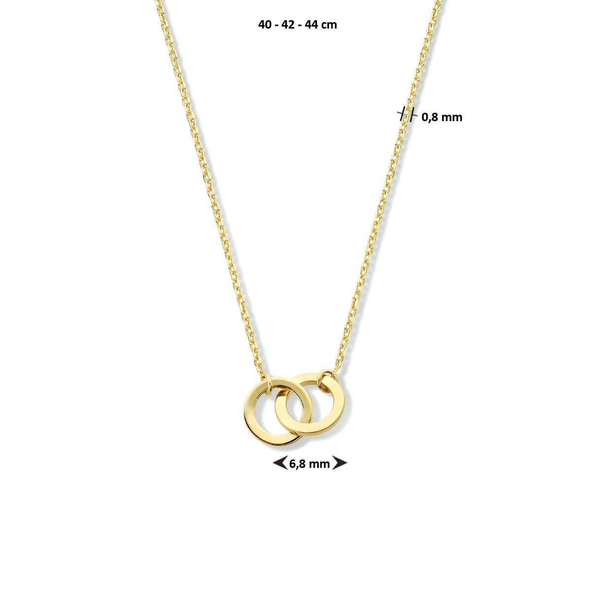 40.24413 KA gouden collier met ringen 40-44cm - Afbeelding 3