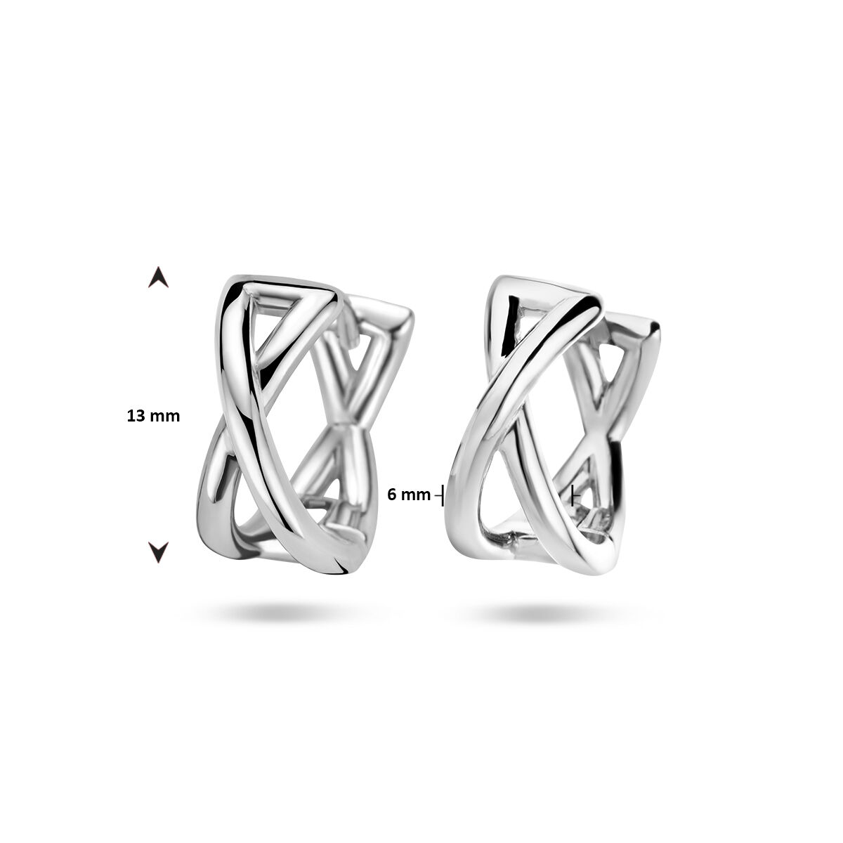 zilveren klapoorring 13x6mm - Afbeelding 3