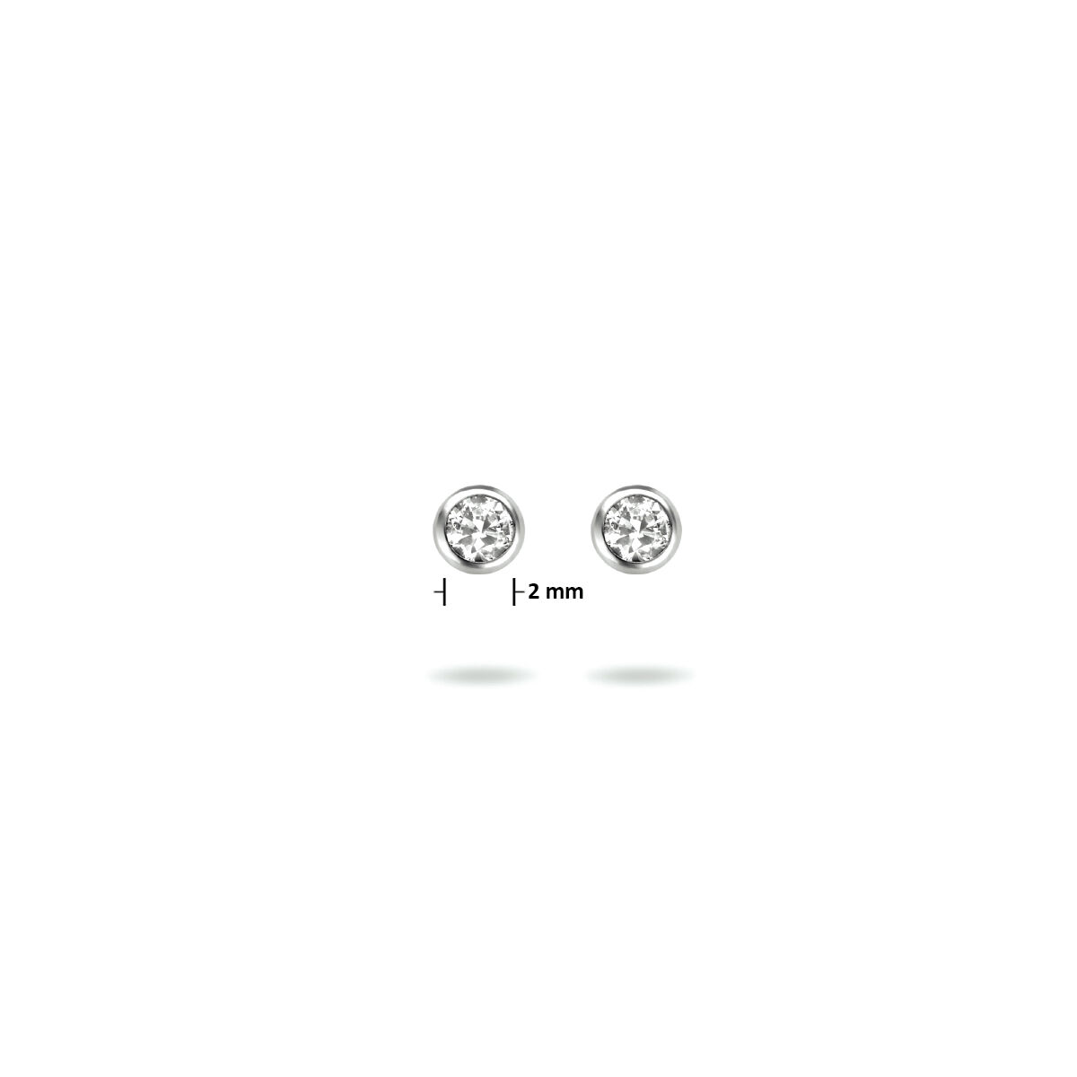 Zilver oorknoppen zirkonia 2mm - Afbeelding 4