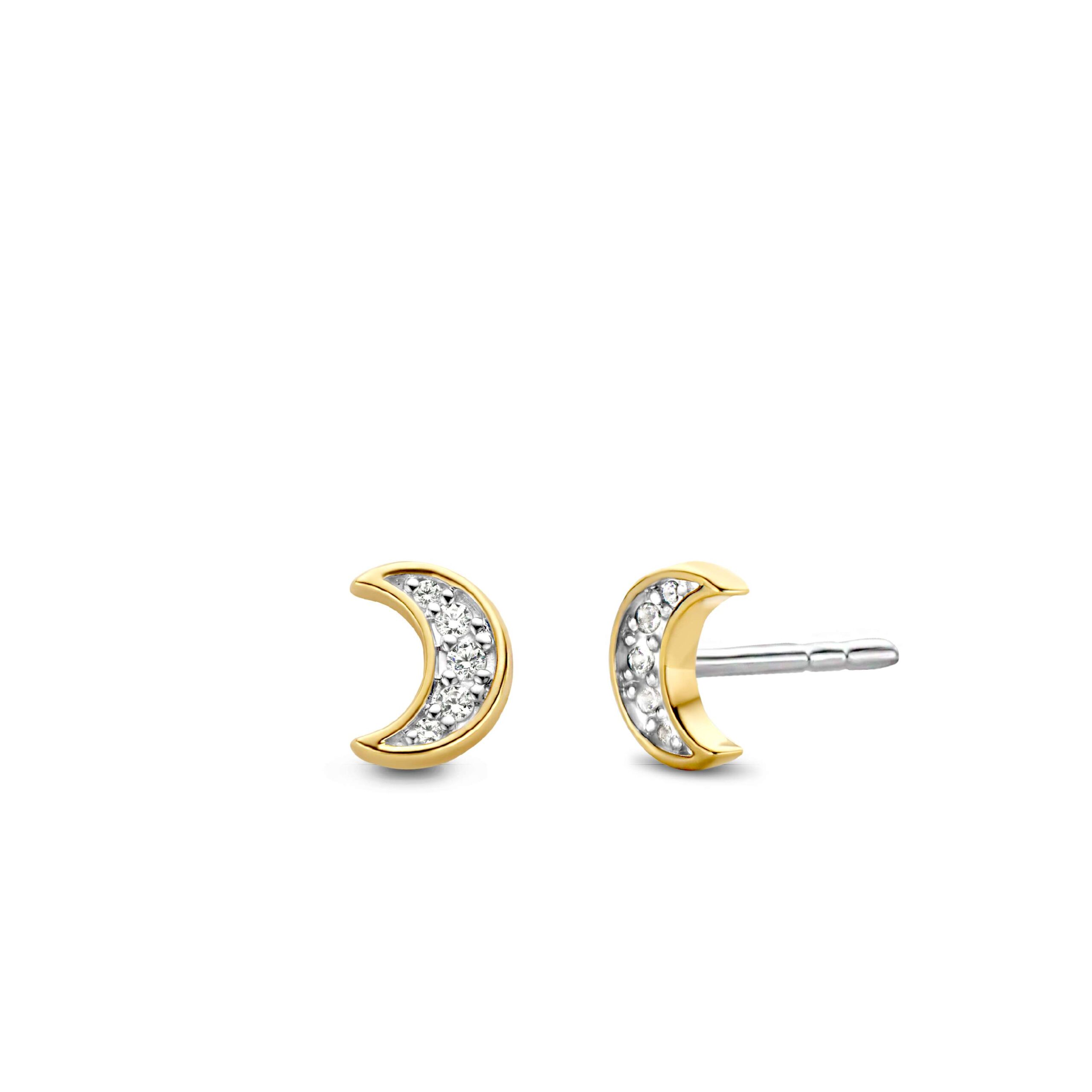 Tisento zilver verguld oorknoppen zirkonia