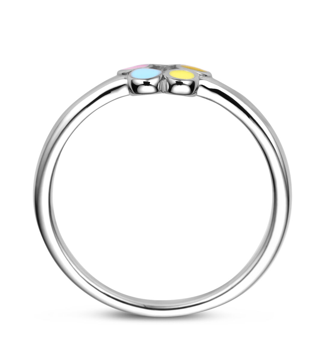 13.38579 KA zilver ring bloem emaille mt 14 - Afbeelding 3