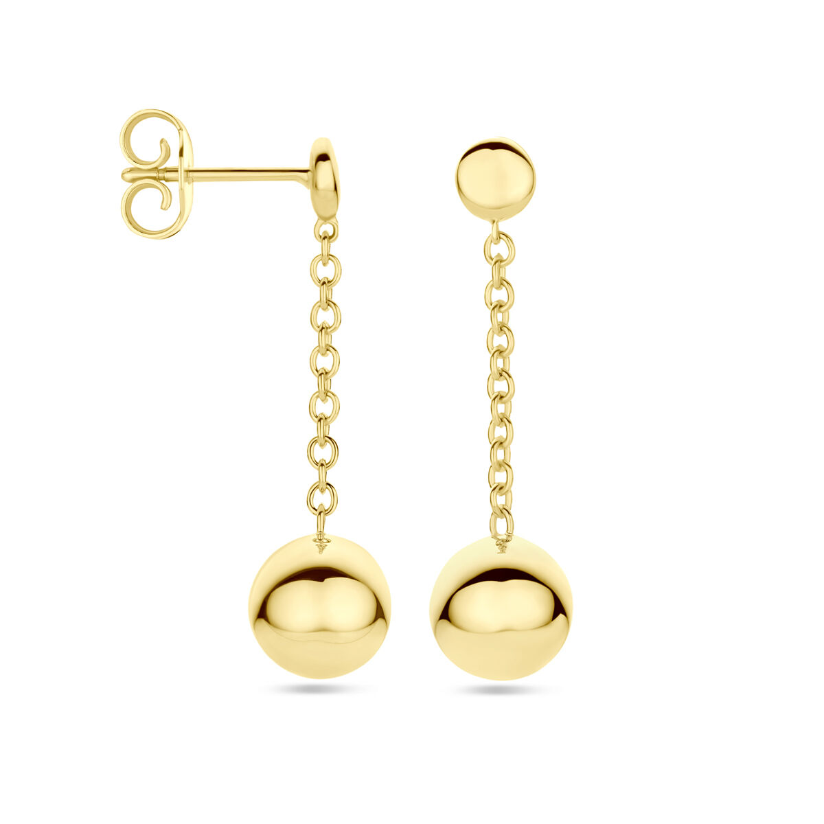 Geelgouden oorhanger met bollen - Afbeelding 3
